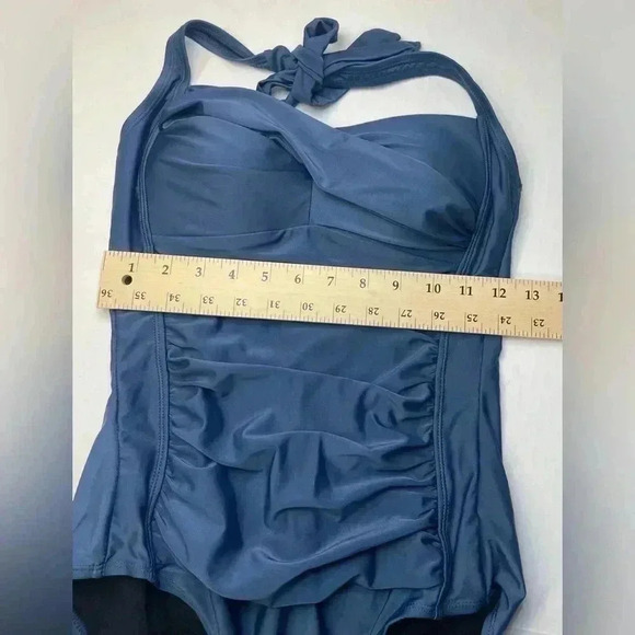 Beautique Blue One Piece Swimsuit Size 8 US Beach/Pool - Picture 3 of 12